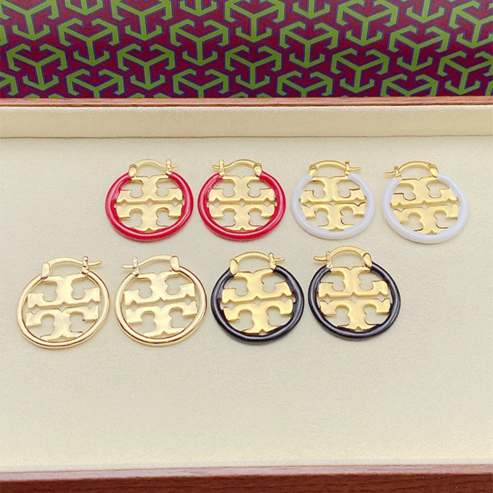 Tory Burch Enamel Inlay Stud Earrings